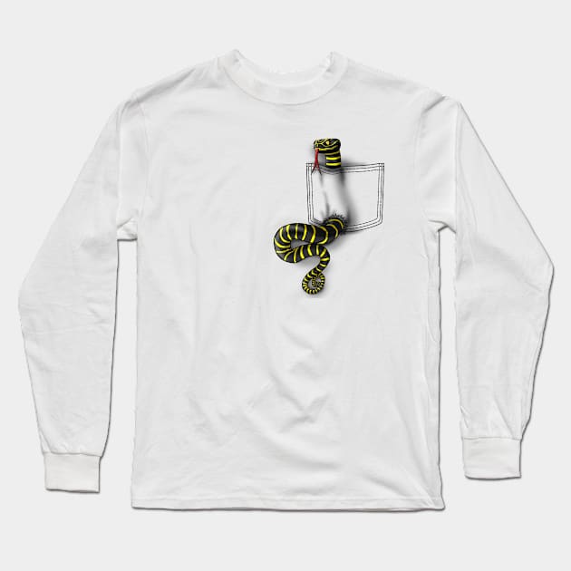 Pocket snake Long Sleeve T-Shirt by albertocubatas